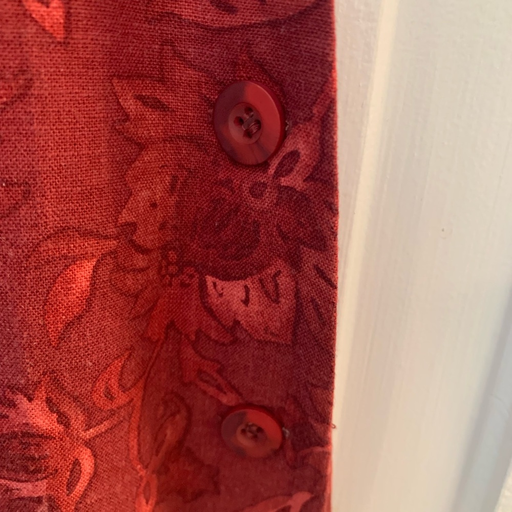 NWT Coldwater Creek Elegant Red Floral Linen Blend Dress - Picture 4 of 6
